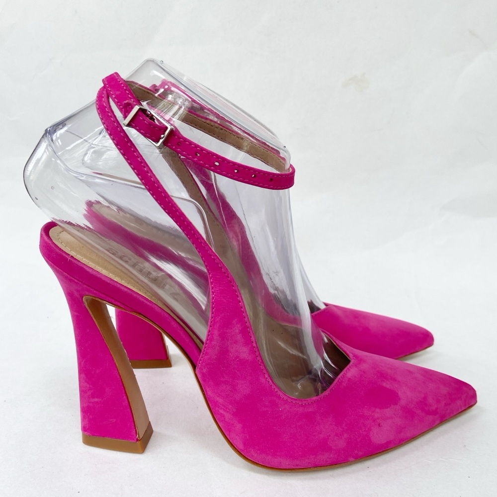 Schutz Pink Suede Leather Pump Size 7B - Picture 4 of 12
